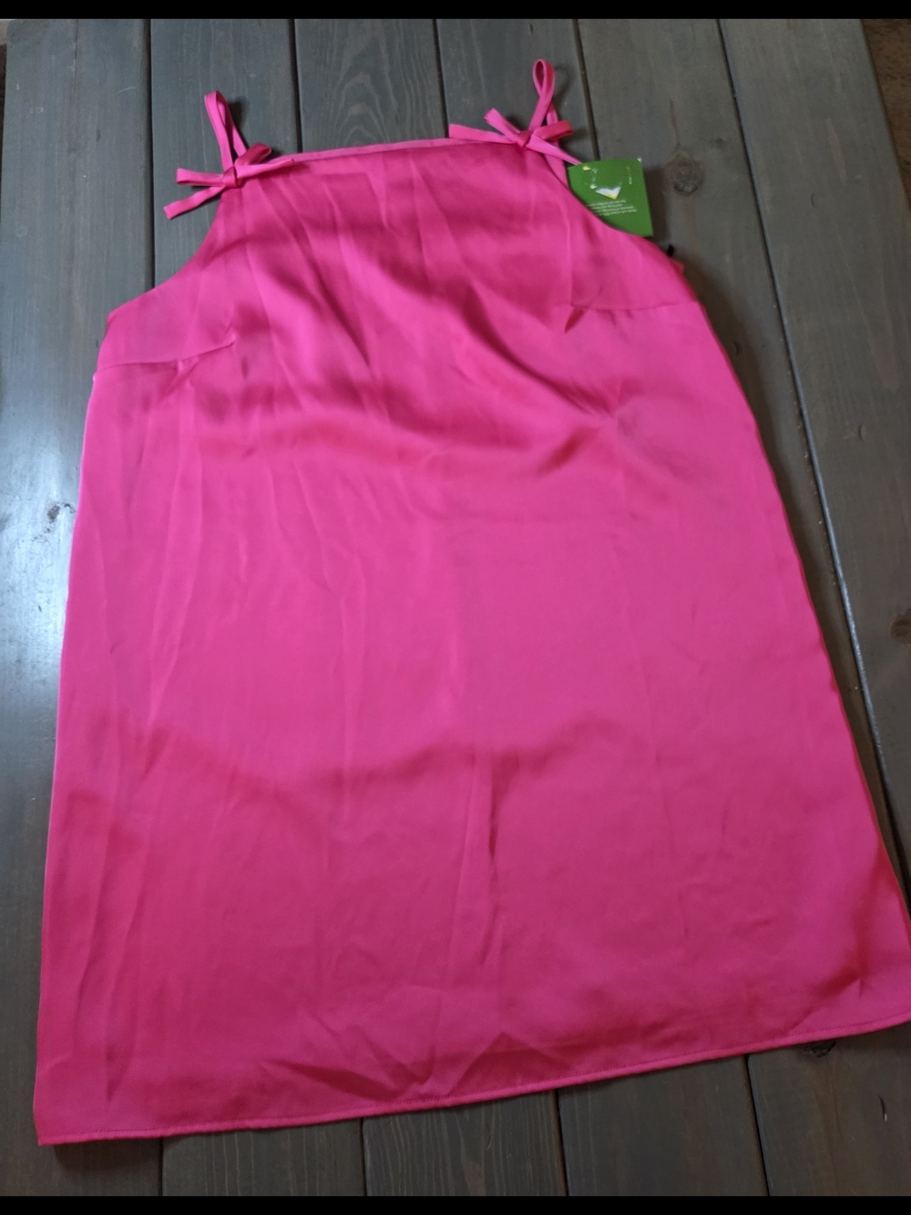 Kate Spade Target Pink Satin Slip Dress L Bow Strap Sleeveless NWT